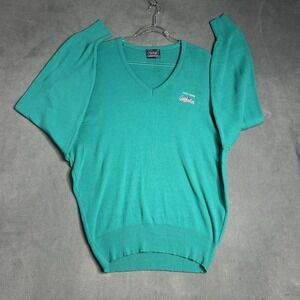 Vintage V-Neck Sweater Men's Size XL  Green John Deer Certification